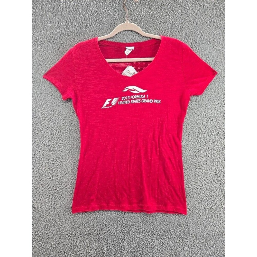 Formula 1 Shirt Womens XL Red Grand Prix Short Sleeve Light Weight Graphic Tee